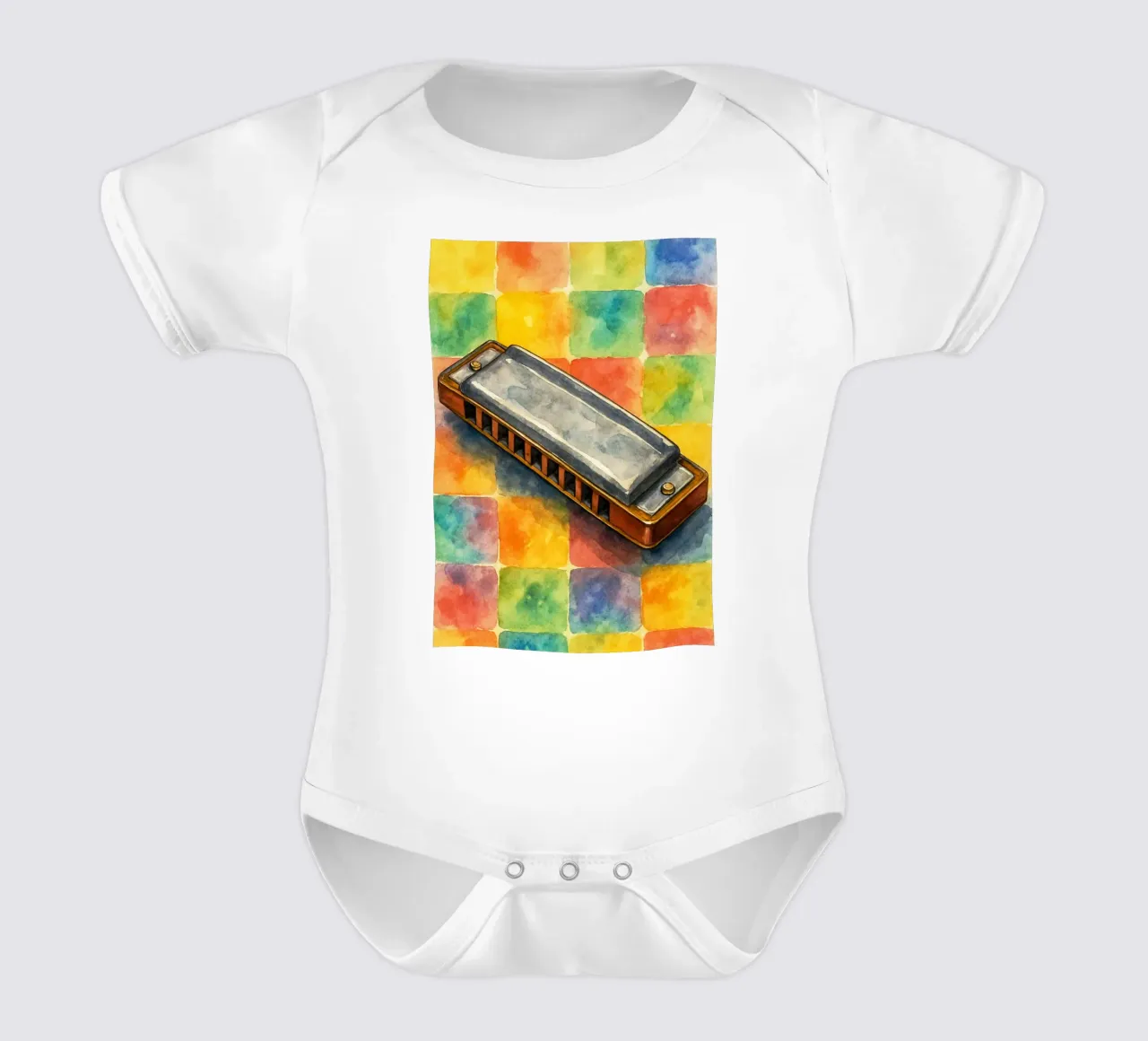 Harmonica verbeelding schilderij tekening kunst babyrompertje korte mouwen van the gendels