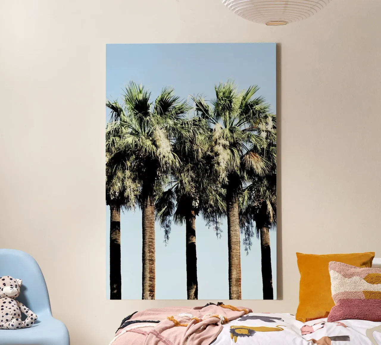 Geoffs Palm Trees tela con Cornice a cassetta da Babett Schultze