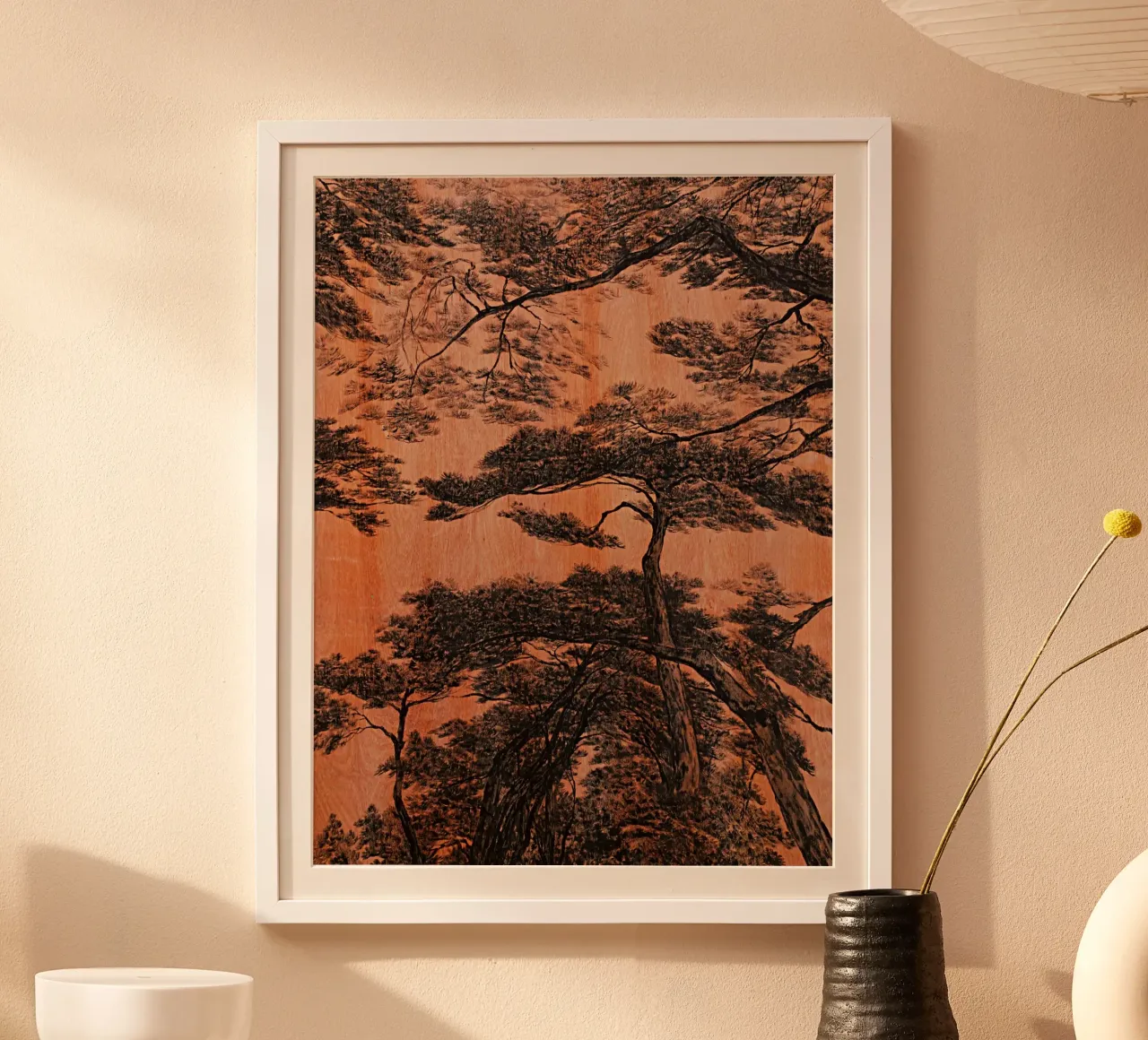 pine forest poster with aluminum frame by Soyoung Kwon