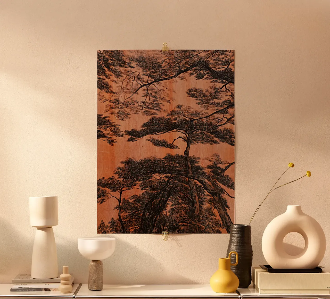pine forest poster with aluminum frame by Soyoung Kwon