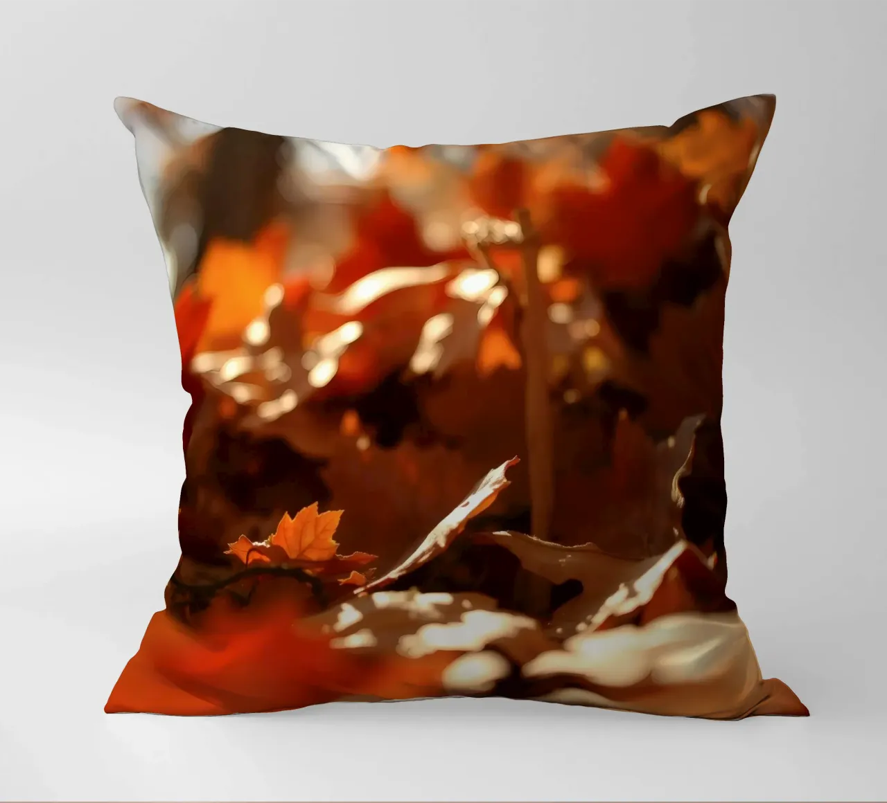 le foglie d'autunno ricoprono il terreno in un parco tranquillo cuscino da DesignDoodle