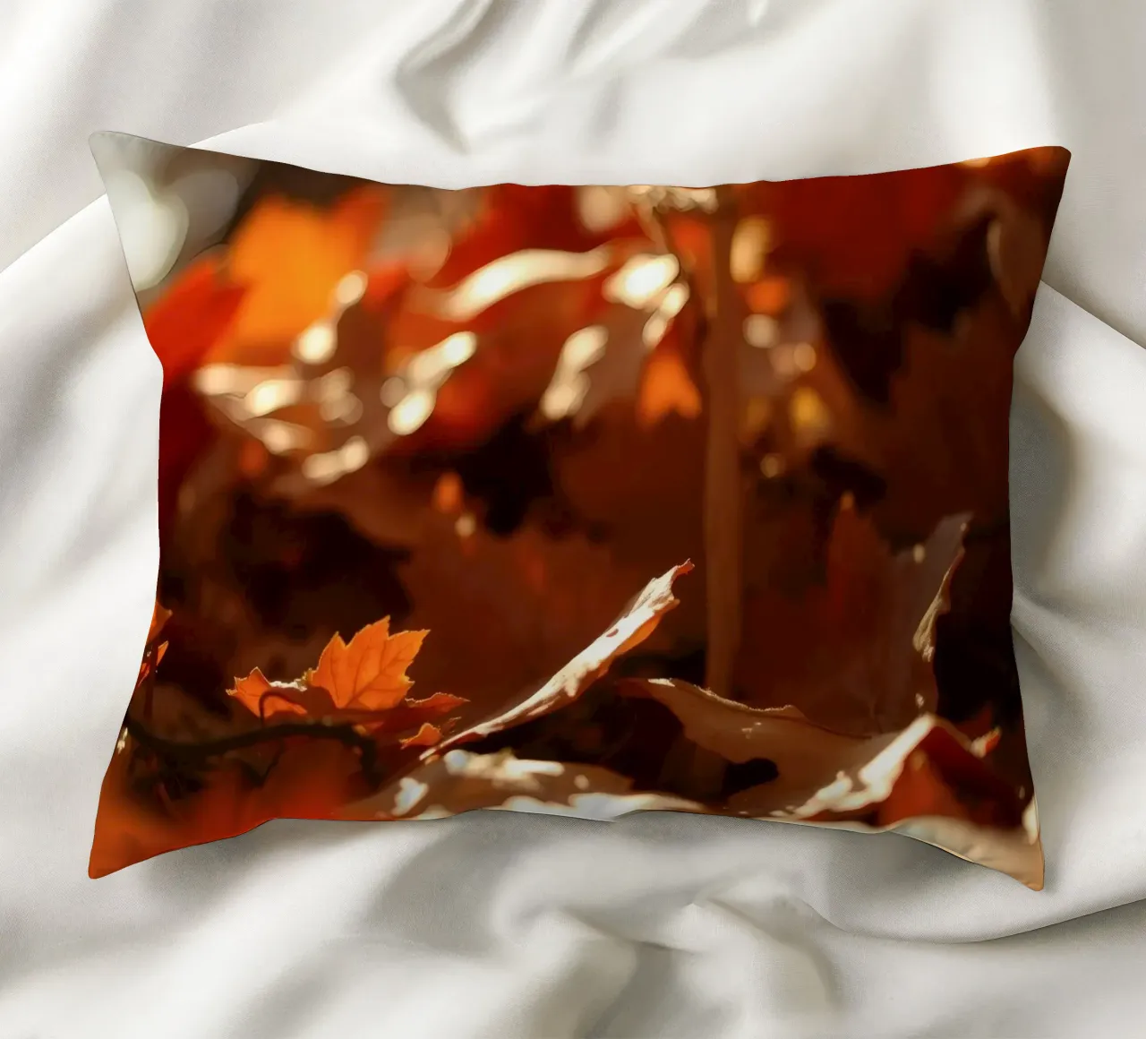 le foglie d'autunno ricoprono il terreno in un parco tranquillo cuscino da DesignDoodle