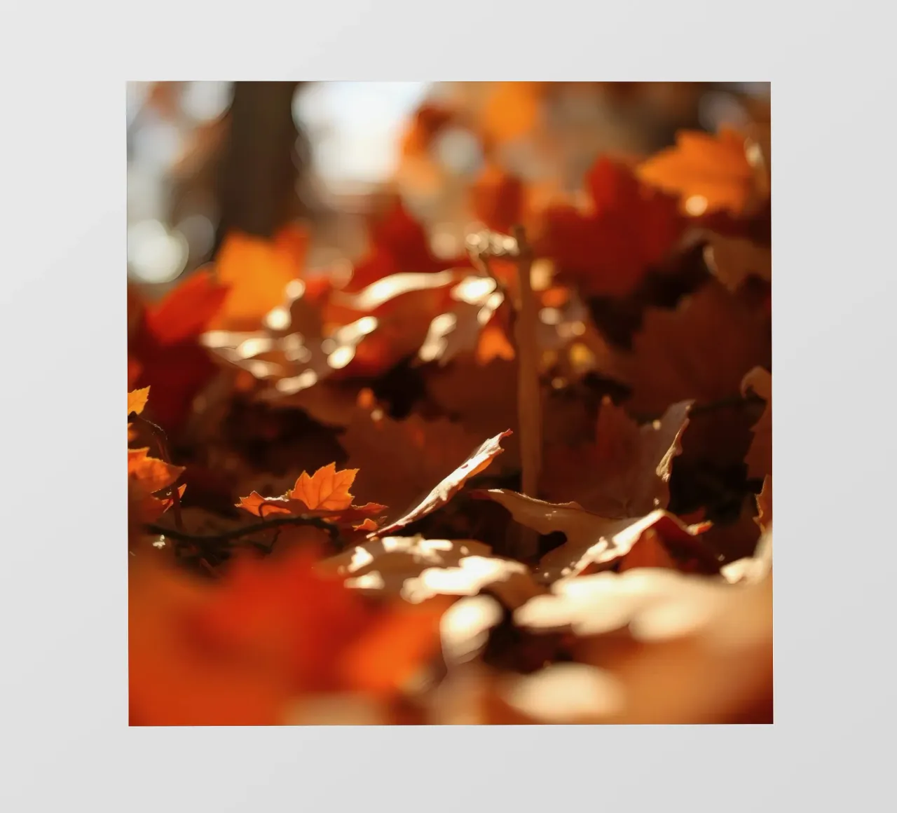 le foglie d'autunno ricoprono il terreno in un parco tranquillo telo in pvc da DesignDoodle