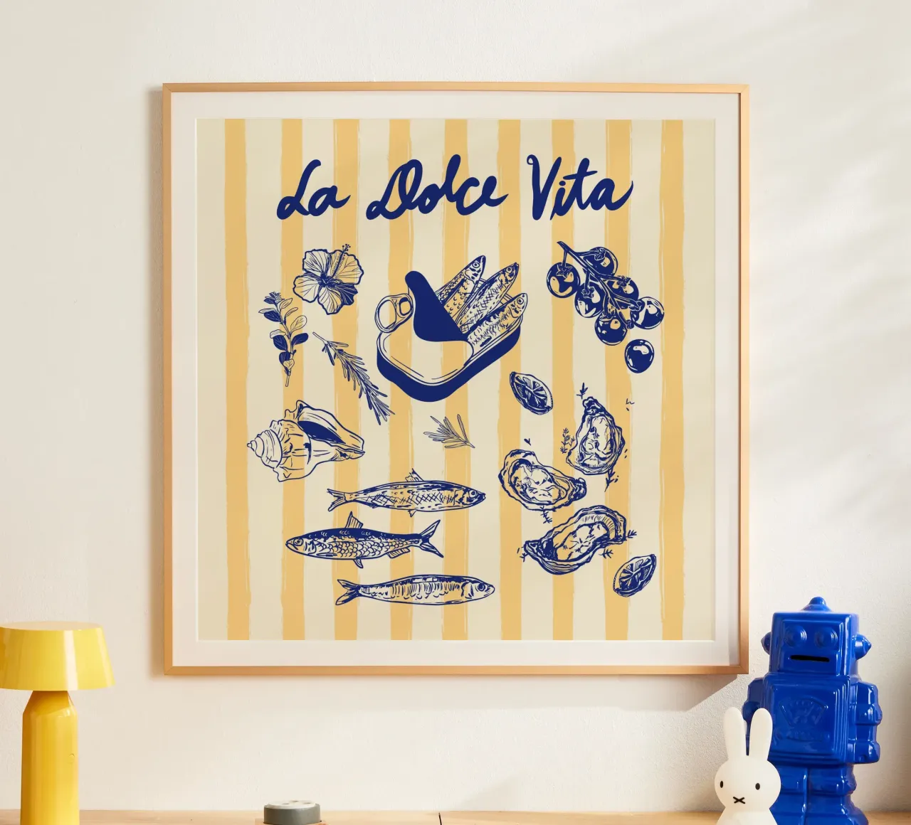 La Dolce Vita - Sardine e frutti di mare della costa d'epoca poster da EDMPROJECT