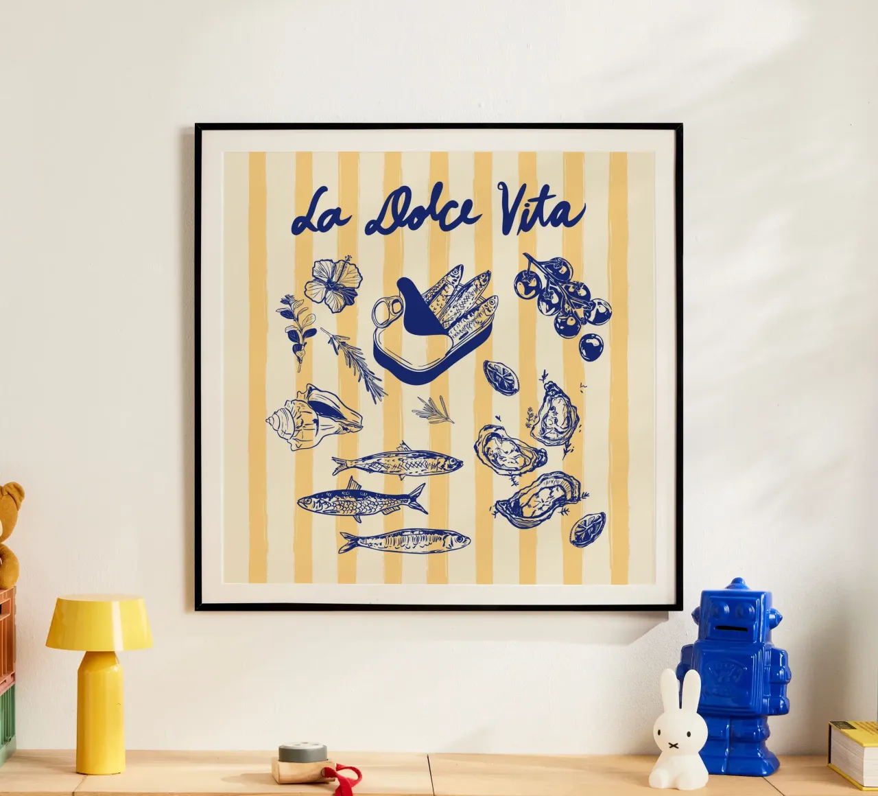 La Dolce Vita - Sardine e frutti di mare della costa d'epoca poster da EDMPROJECT