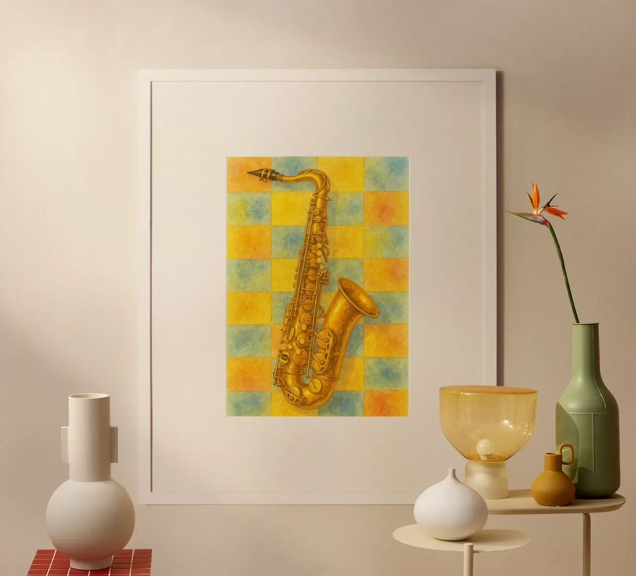 Saxofono immaginazione pittura arte poster da the gendels