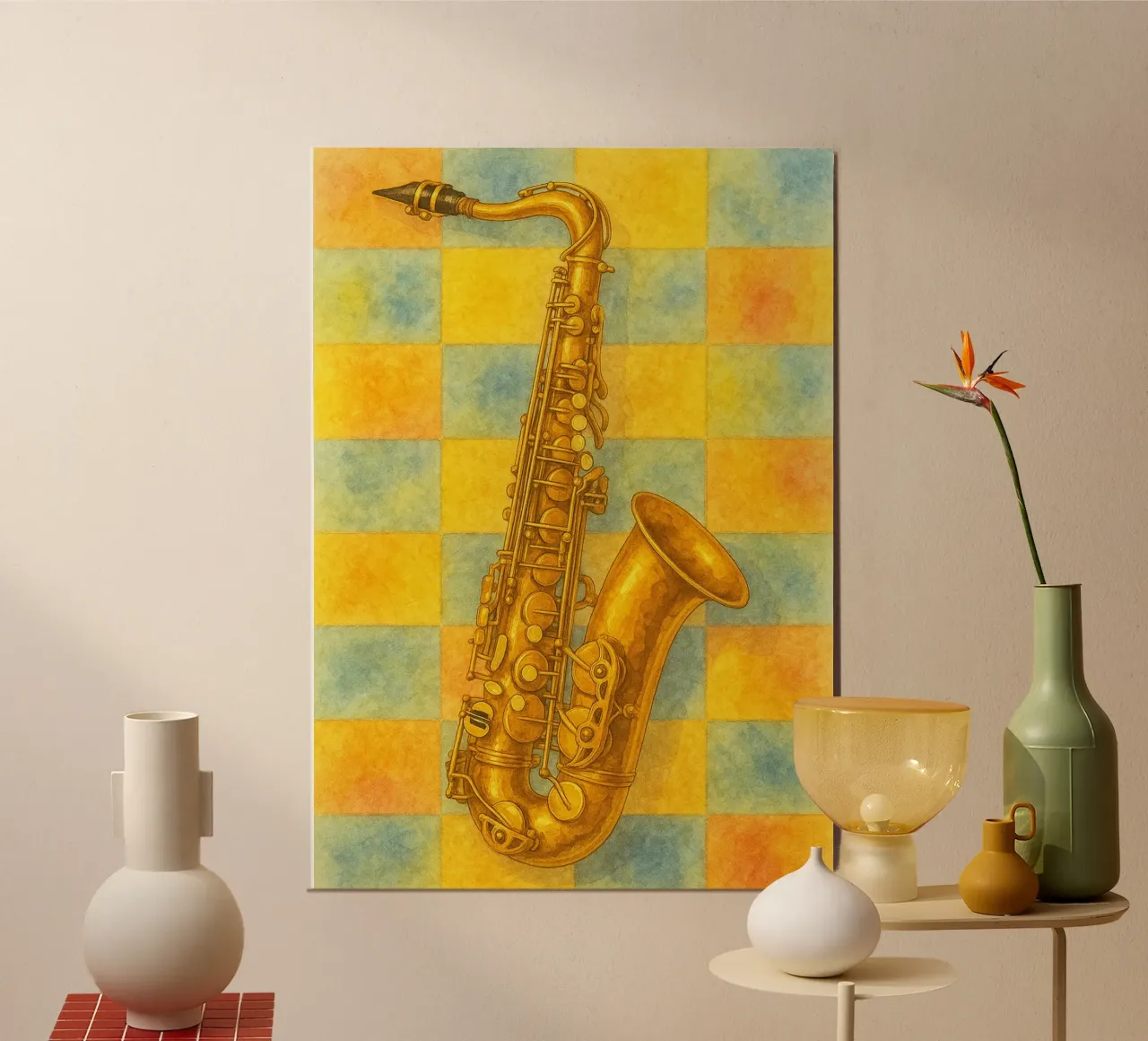 Saxofono immaginazione pittura arte poster da the gendels