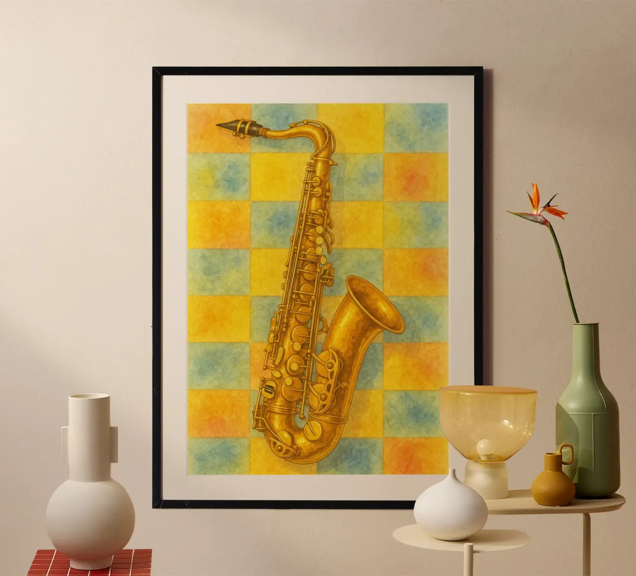 Saxofono immaginazione pittura arte poster da the gendels