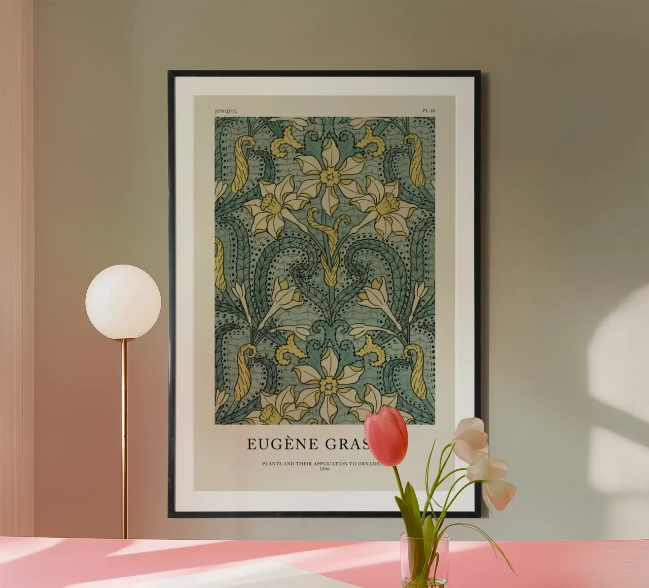 Grasset - Jonquil 30 poster con telaio in legno da Vintage by JUNIQE