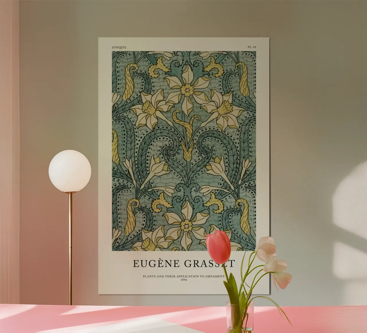 Grasset - Jonquil 30 poster con telaio in legno da Vintage by JUNIQE