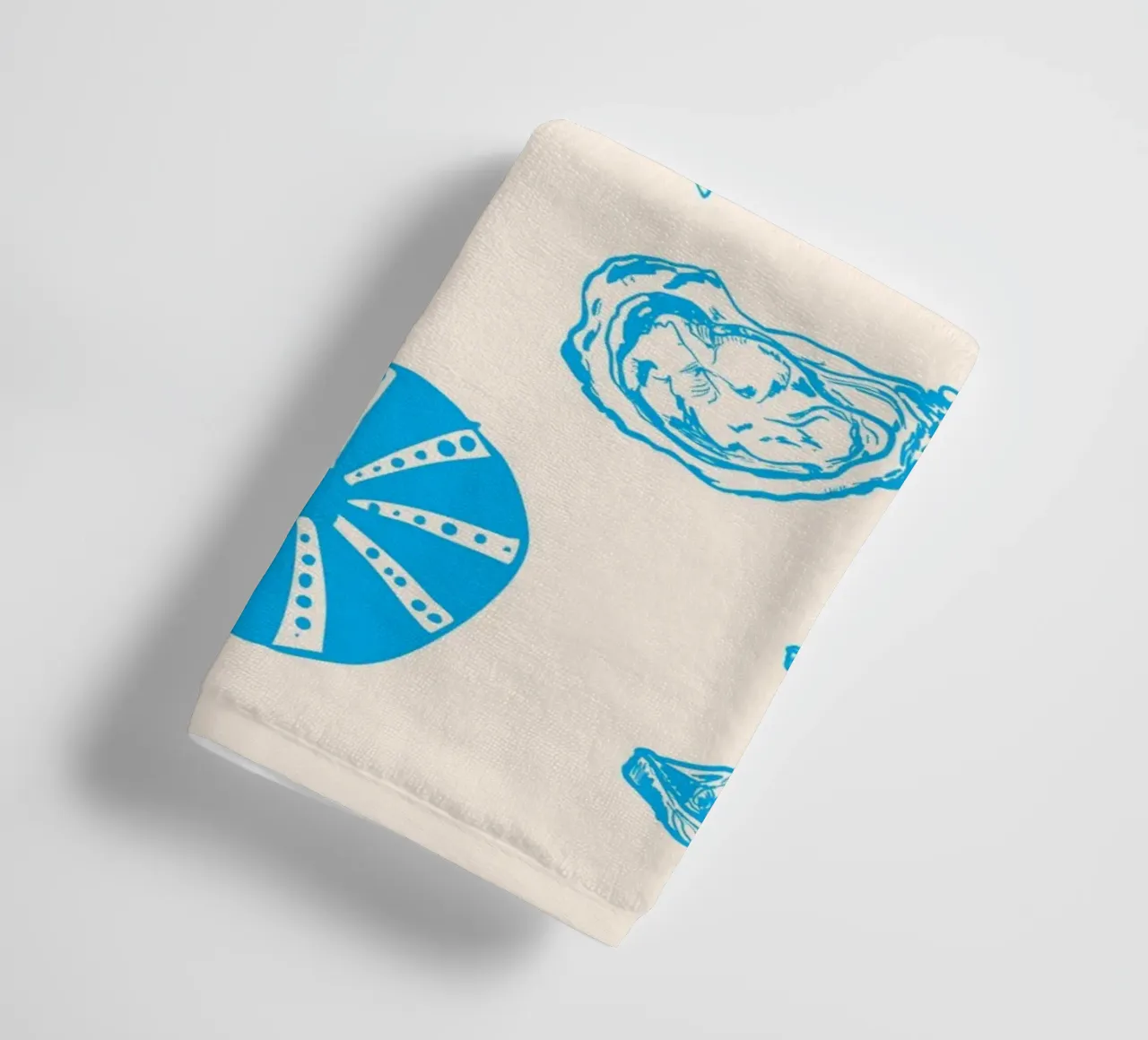 Coastal Shells & Starfish Line Art towel by EDMPROJECT