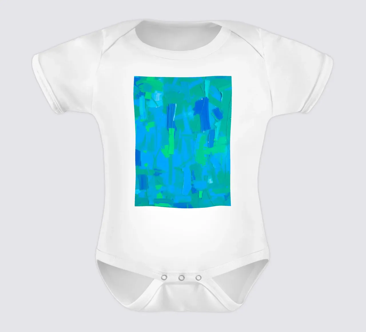 peinture abstraite avec des nuances de bleu et de vert body bébé de DesignDoodle