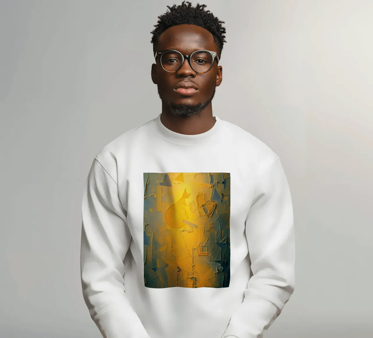 Abstracte compositie met geometrische vormen en warme kleuren sweatshirt van DesignDoodle