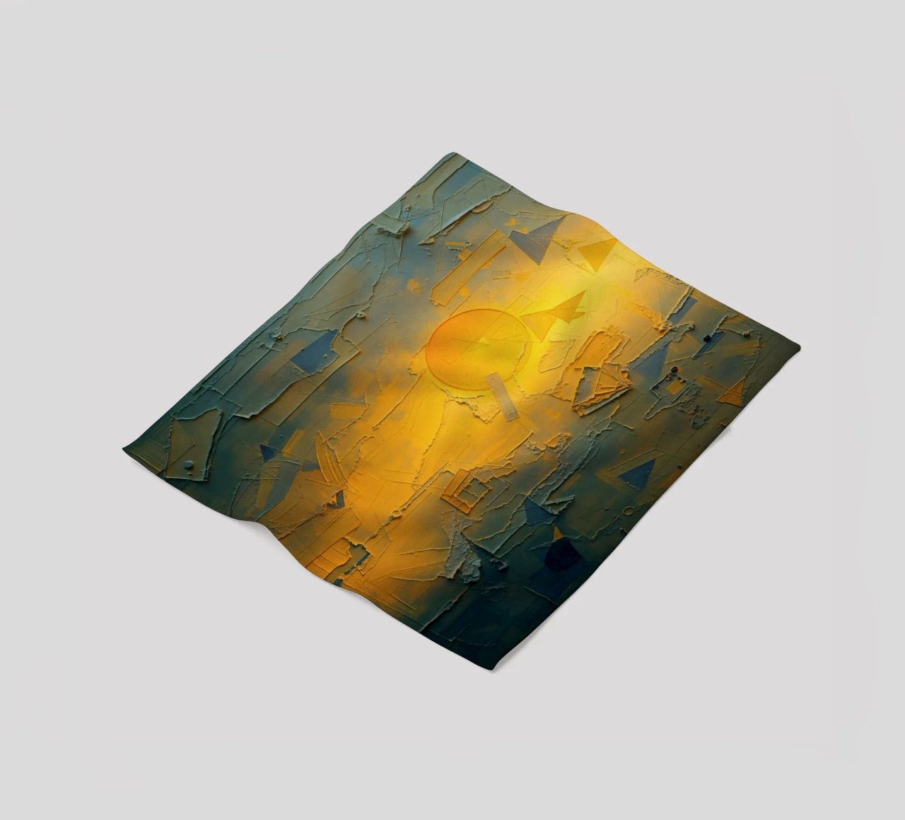 Composizione astratta con forme geometriche e colori caldi coperta in pile da DesignDoodle