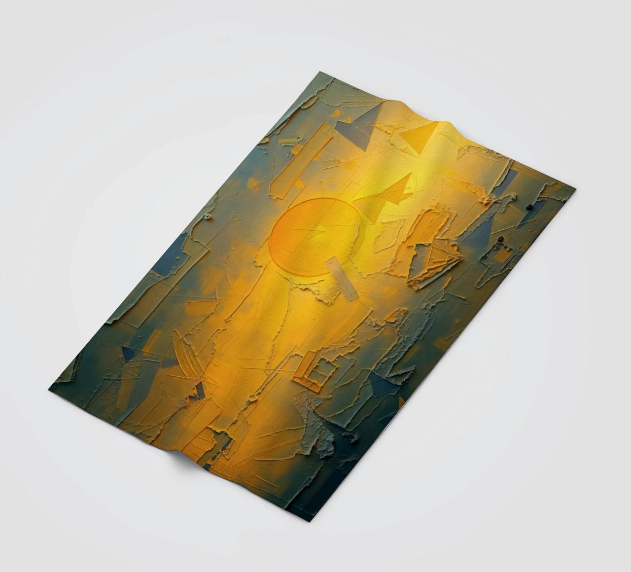 Composizione astratta con forme geometriche e colori caldi coperta in pile da DesignDoodle