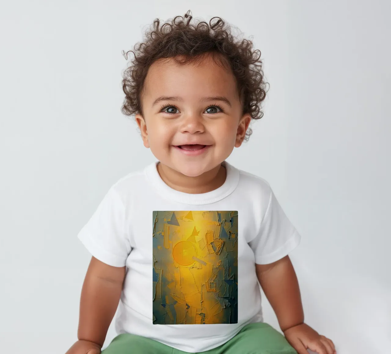 Abstract composition featuring geometric shapes & warm color baby t-shirt by DesignDoodle
