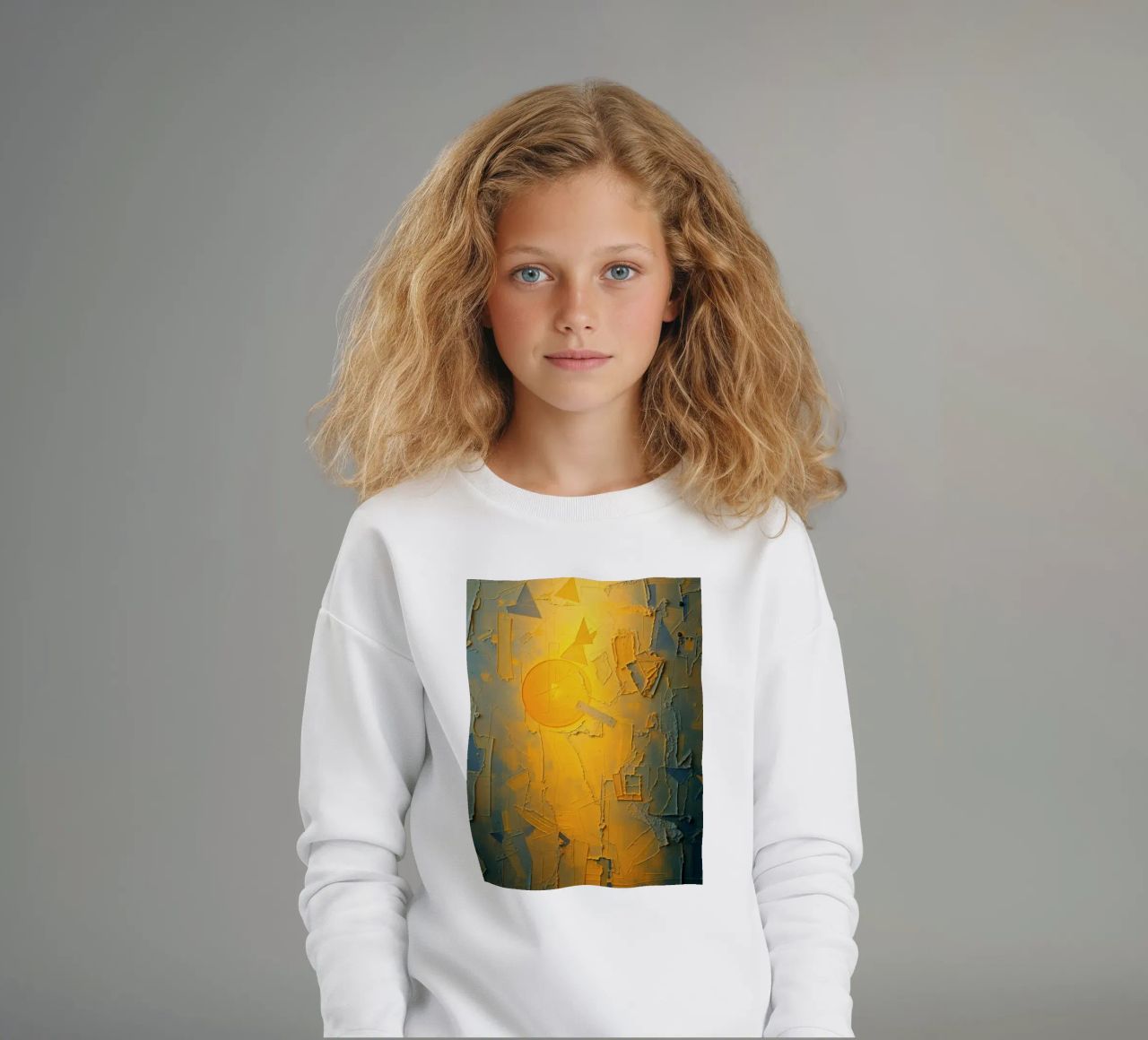 Composizione astratta con forme geometriche e colori caldi felpa bambino da DesignDoodle