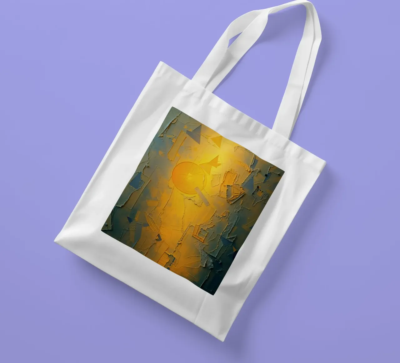 Composizione astratta con forme geometriche e colori caldi borsa in juta da DesignDoodle