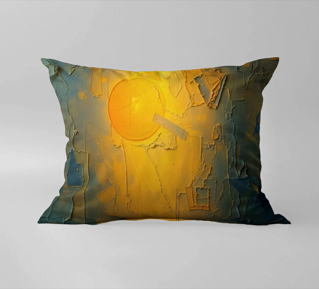 Composizione astratta con forme geometriche e colori caldi cuscino da DesignDoodle