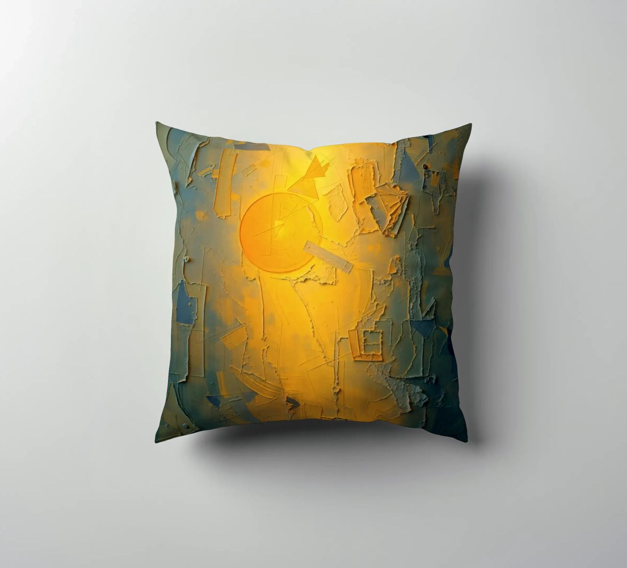 Composizione astratta con forme geometriche e colori caldi cuscino da DesignDoodle