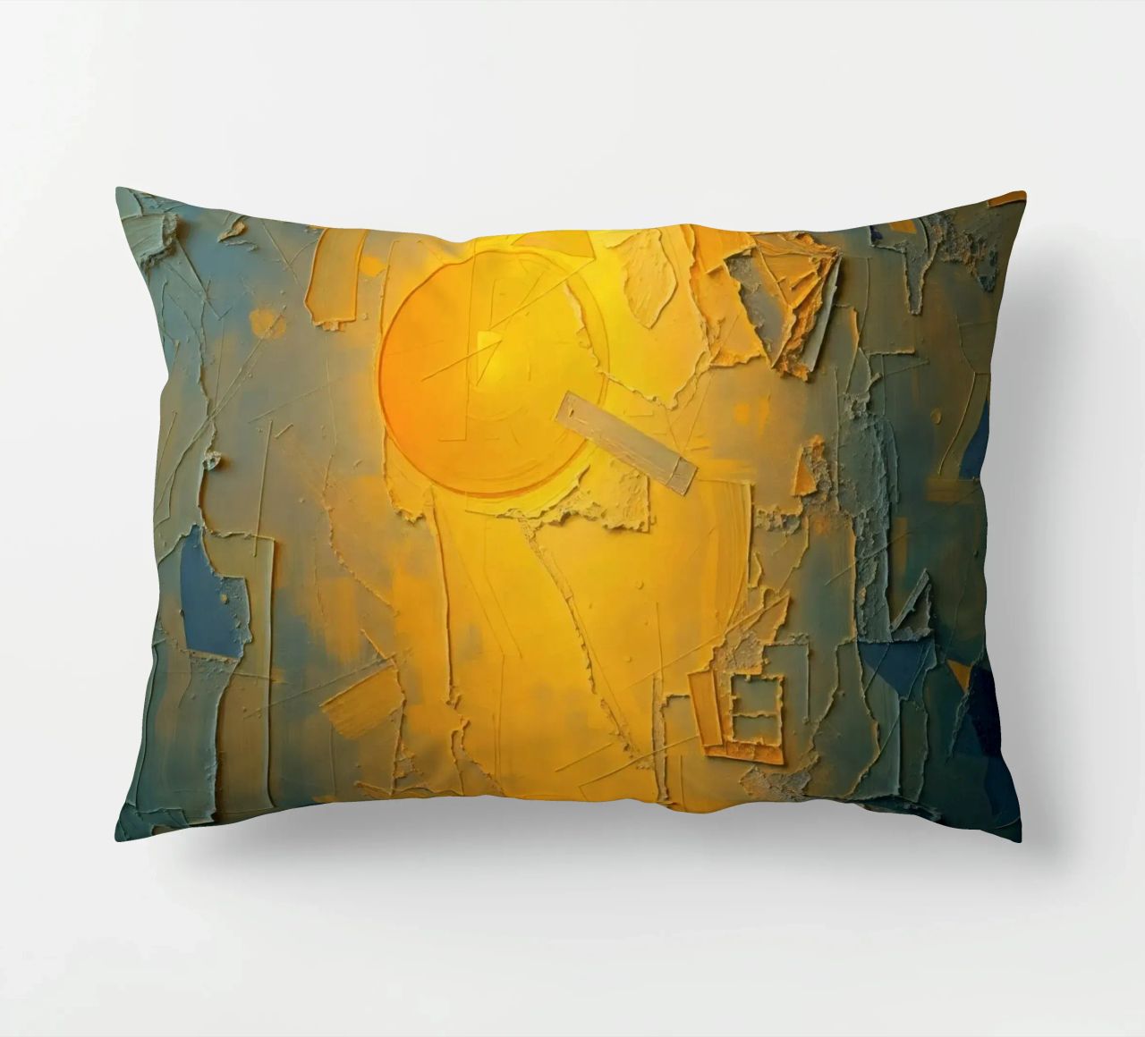 Composizione astratta con forme geometriche e colori caldi cuscino da DesignDoodle