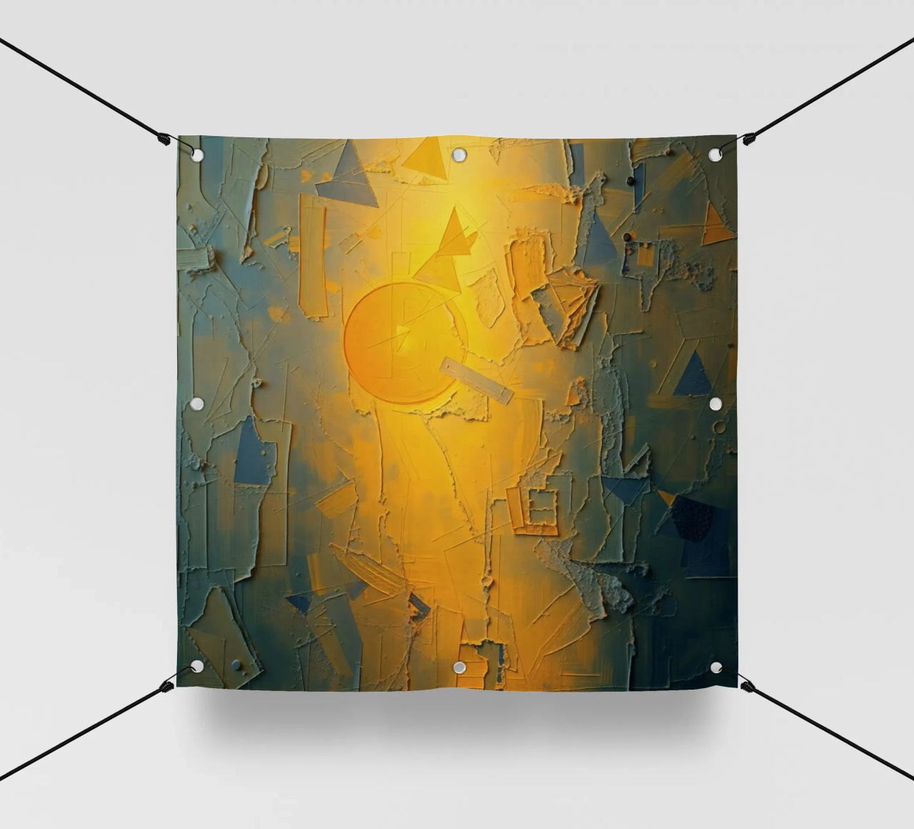 Composizione astratta con forme geometriche e colori caldi telo in pvc da DesignDoodle