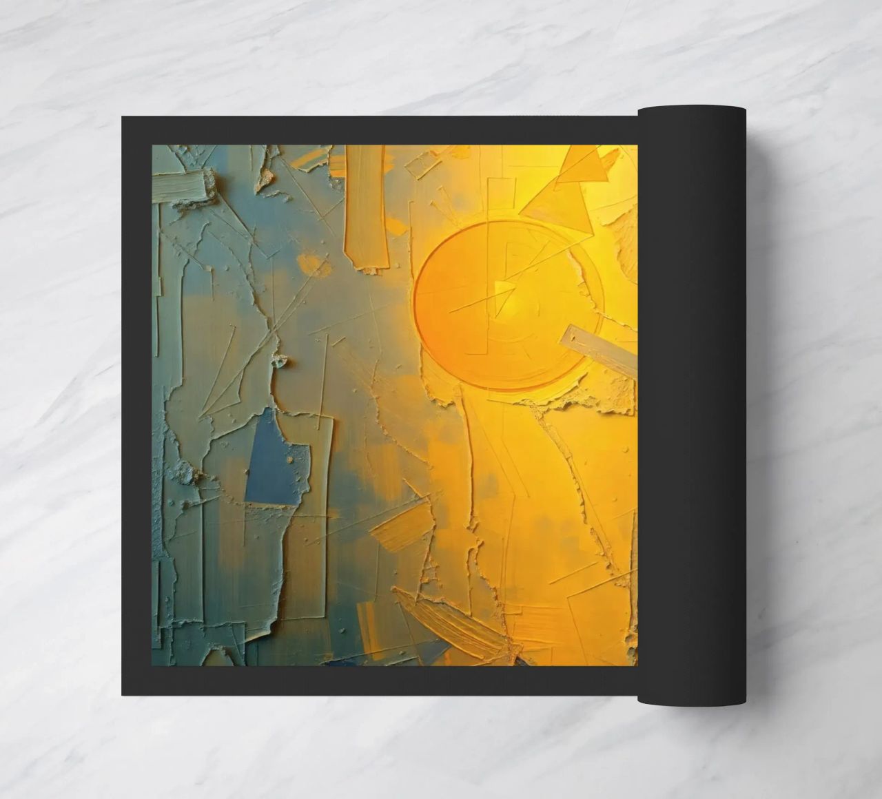 Composizione astratta con forme geometriche e colori caldi zerbino da DesignDoodle