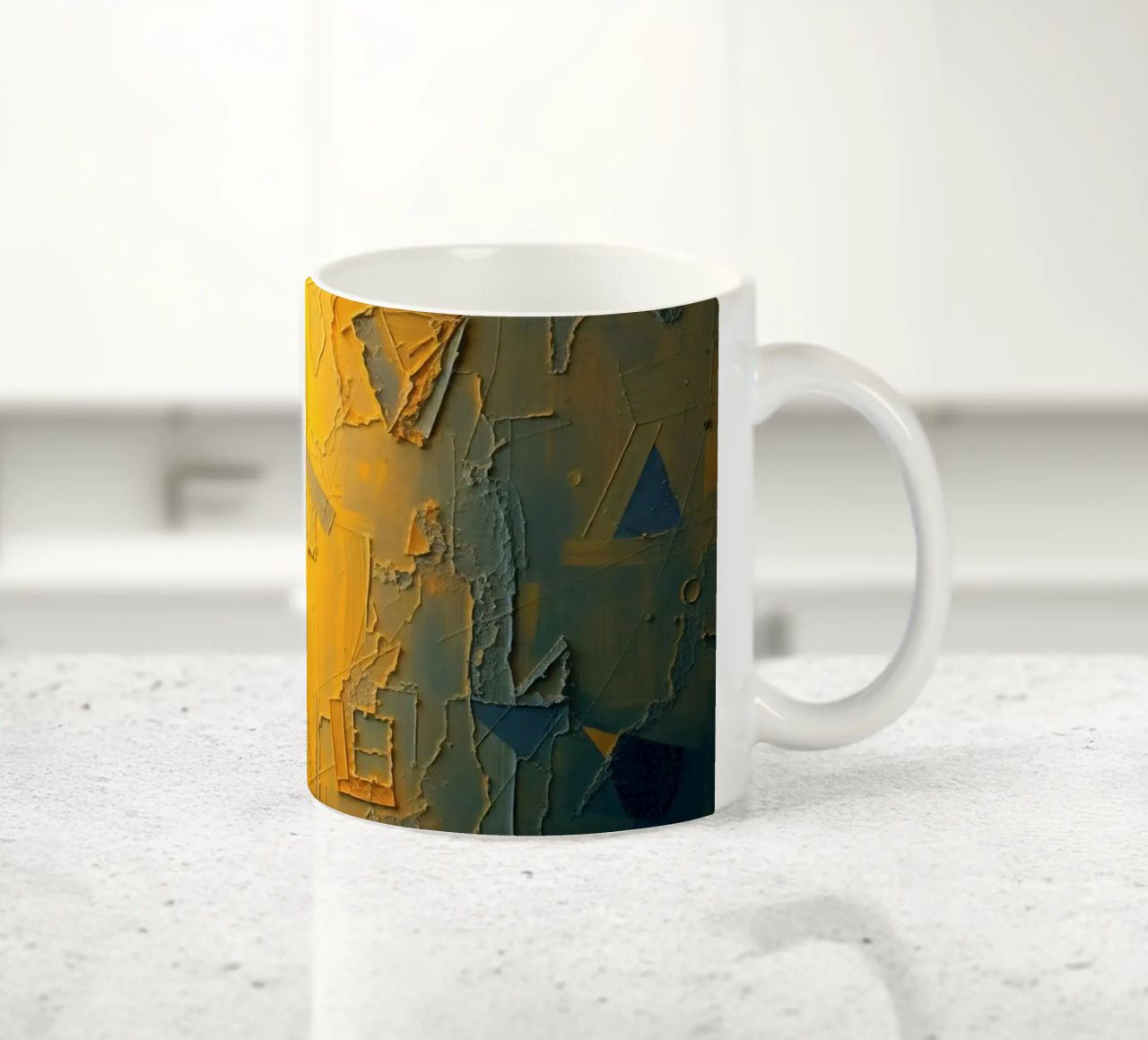 Composizione astratta con forme geometriche e colori caldi tazza in ceramica da DesignDoodle