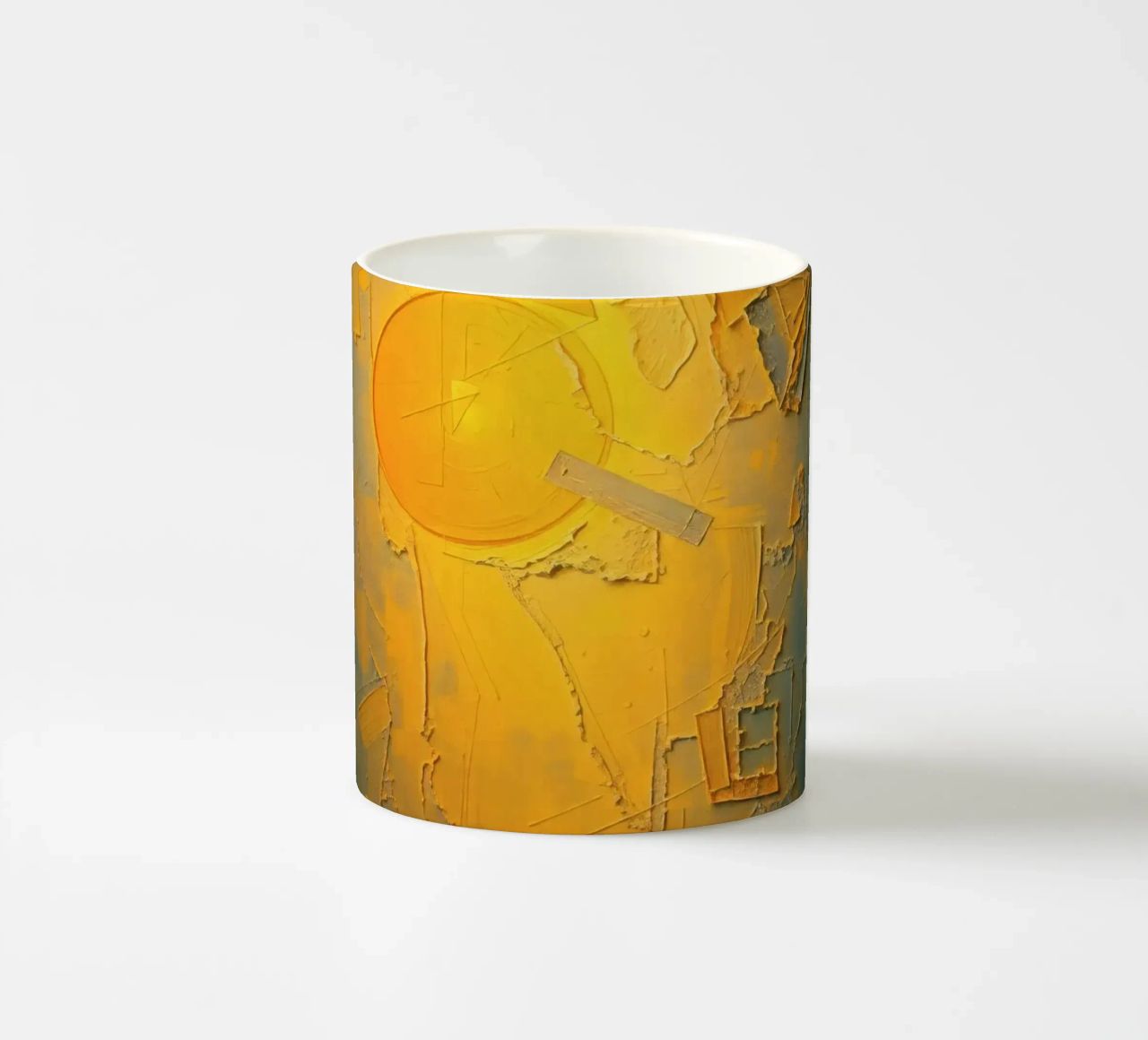 Composizione astratta con forme geometriche e colori caldi tazza in ceramica da DesignDoodle