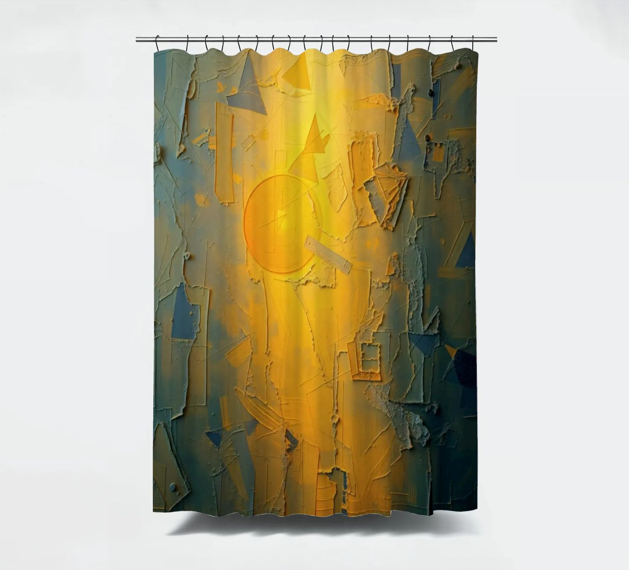 Composizione astratta con forme geometriche e colori caldi tenda da doccia da DesignDoodle