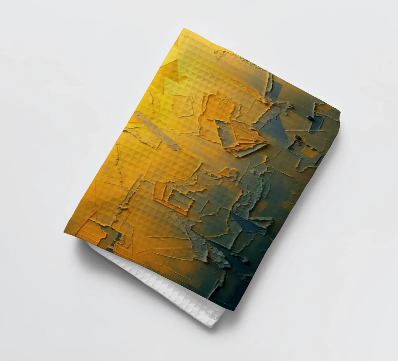 Abstract composition featuring geometric shapes & warm color tea towel by DesignDoodle