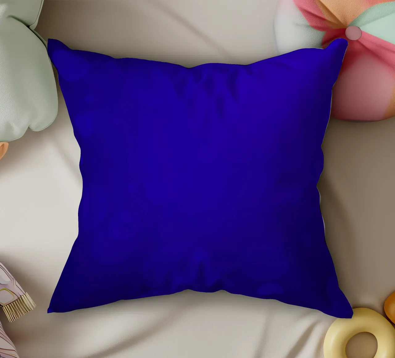 sfondo astratto blu con bolle luminose cuscino da DesignDoodle