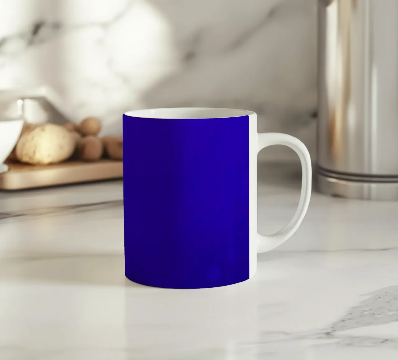 sfondo astratto blu con bolle luminose tazza in ceramica da DesignDoodle