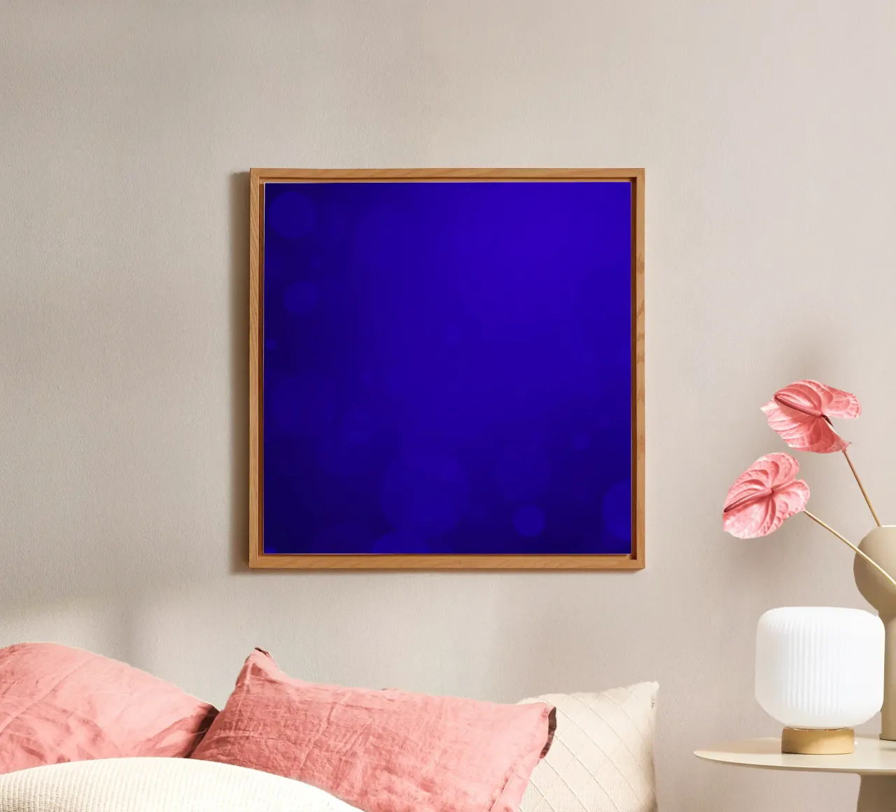 sfondo astratto blu con bolle luminose alluminio dibond da DesignDoodle