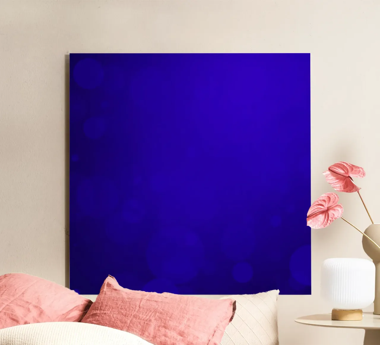 sfondo astratto blu con bolle luminose alluminio dibond da DesignDoodle