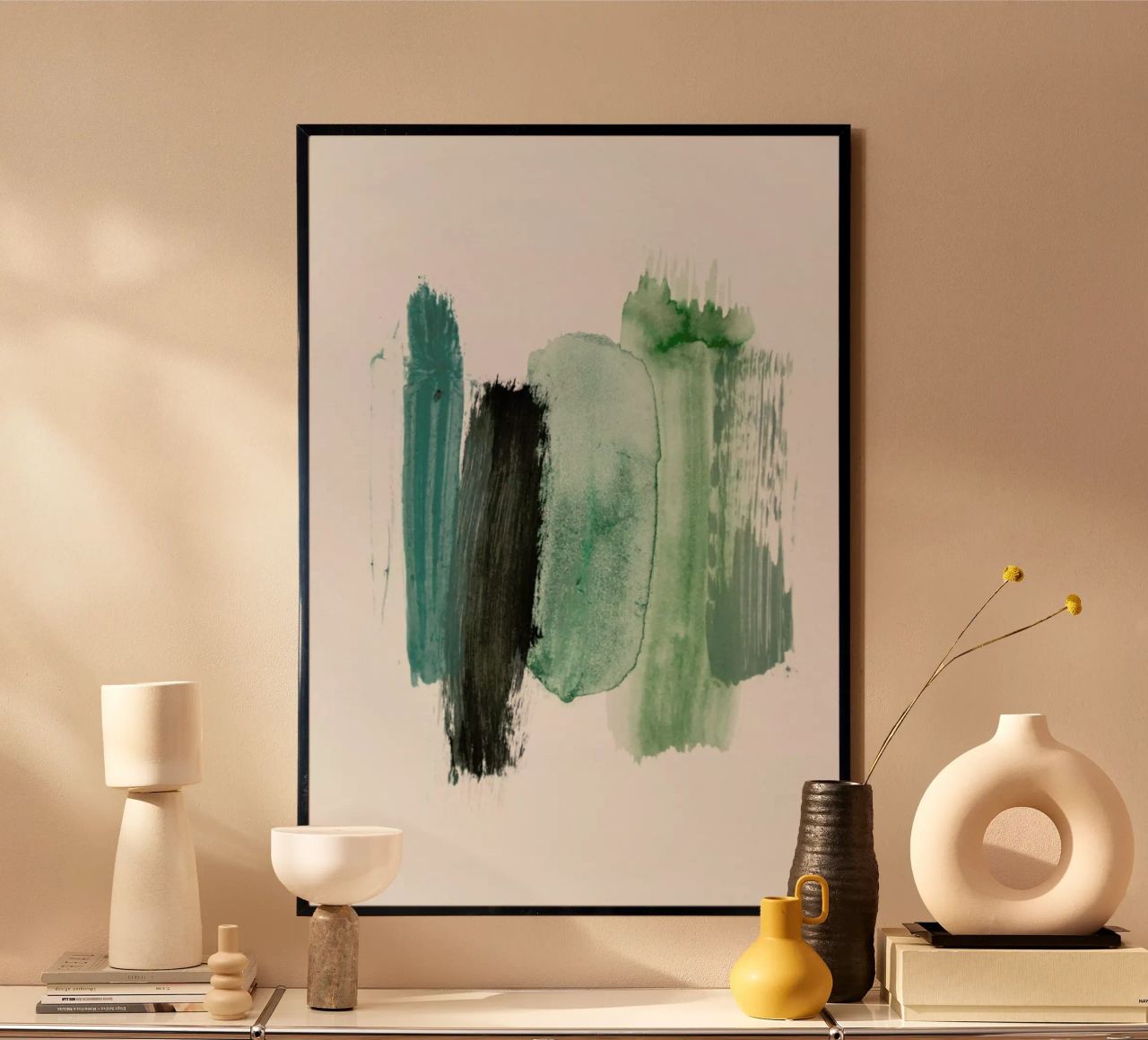 Abstract Aquarelle - Green Shades of the Woods Poster von Studio Nahili