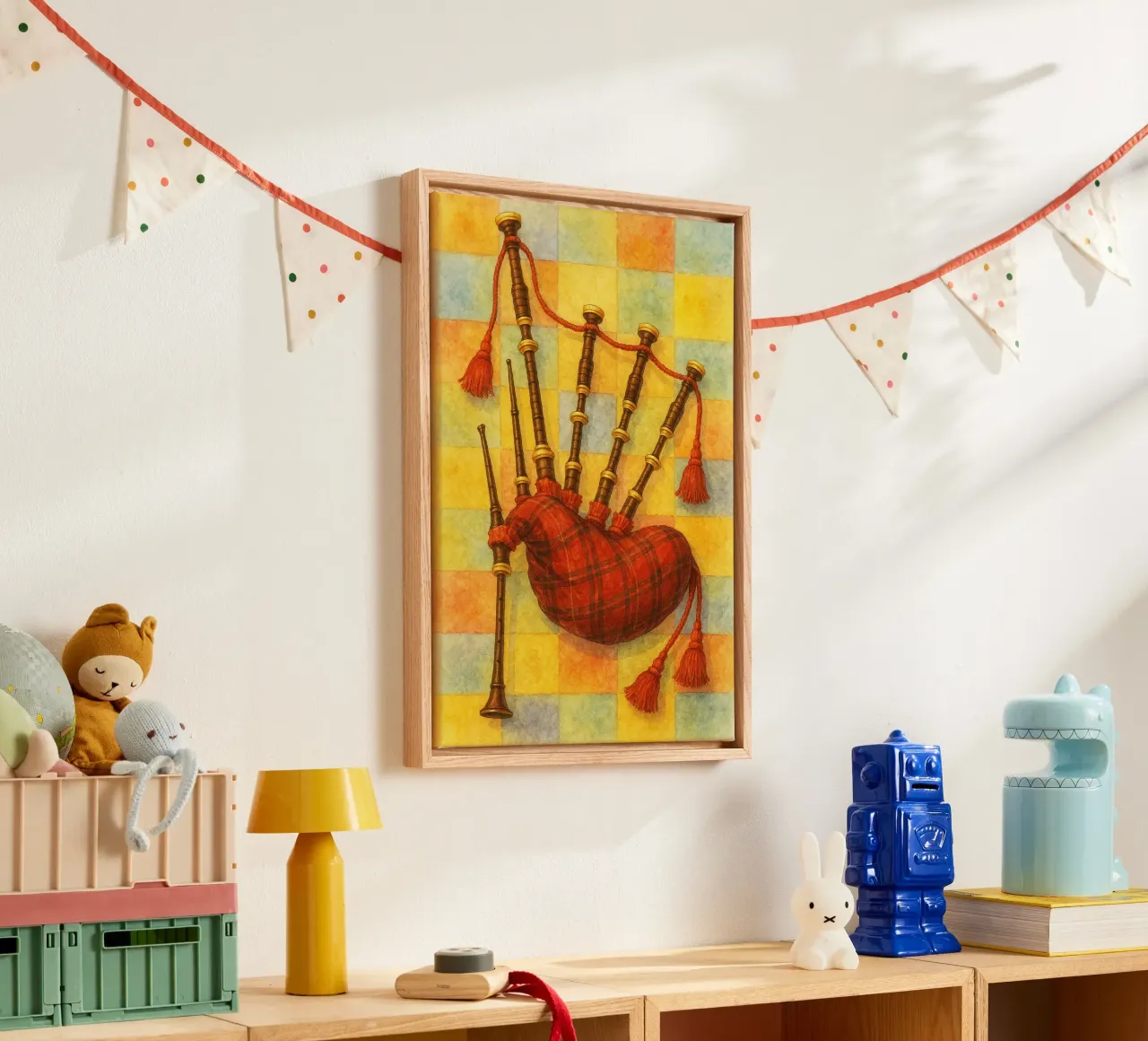 cornamusa immaginazione pittura disegno arte tela con Cornice a cassetta da the gendels