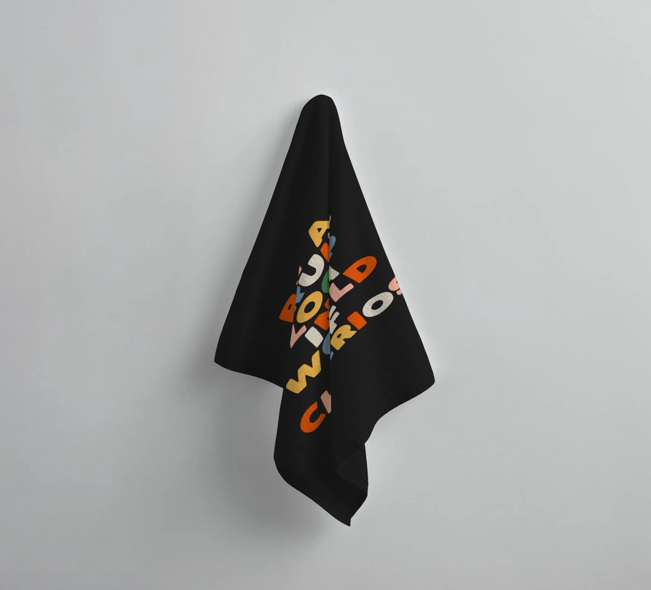 Be a Fruitloop in a World of Cheerios Typography Print towel by THE MOTIVATED TYPE