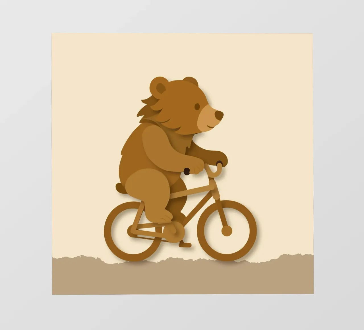 Orso allegro in bicicletta - design giocoso di animali telo in pvc da namosh