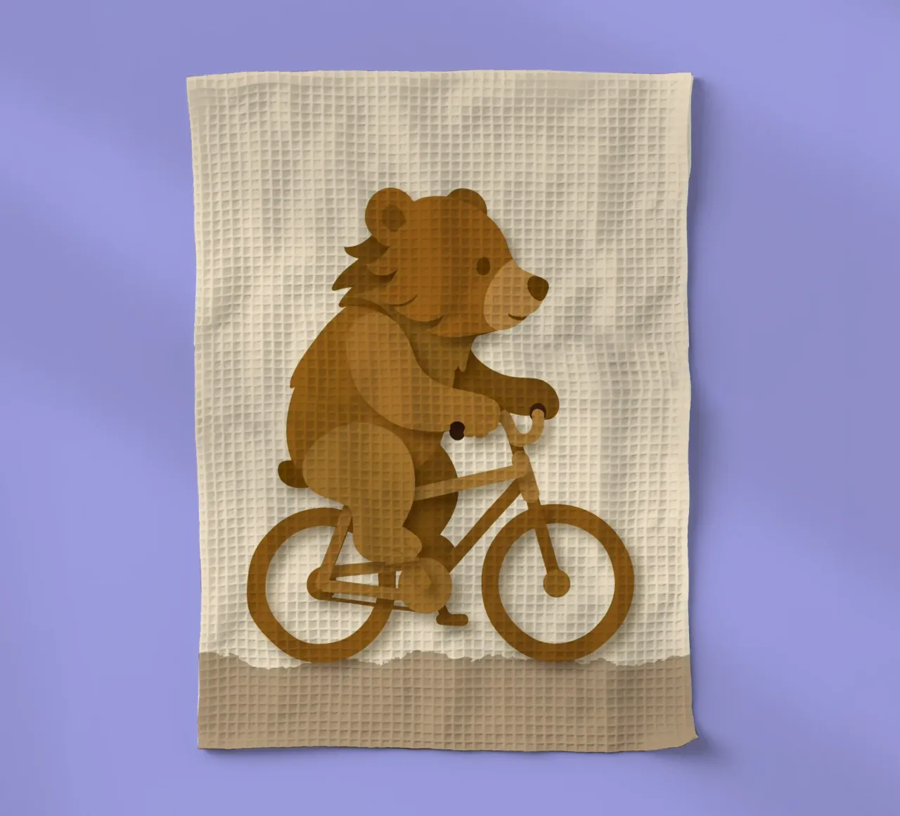 Orso allegro in bicicletta - design giocoso di animali canovaccio da cucina da namosh