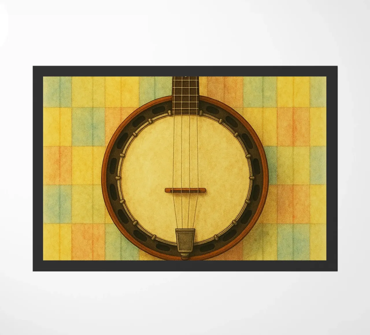 Banjo imagination painting drawing art doormat by the gendels