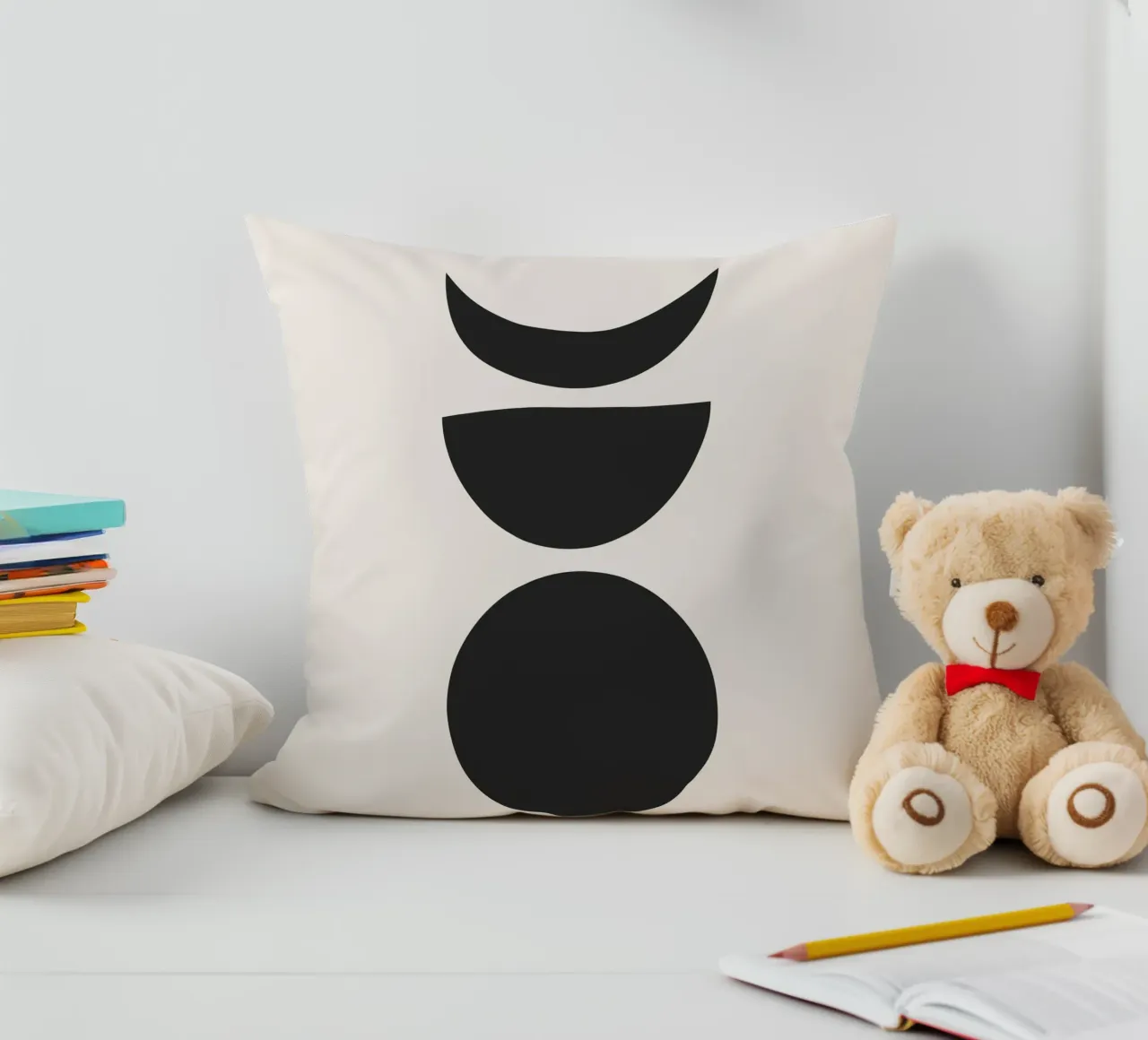 Abstract Boho mid century Pattern 27 decorative cushion by Paigaam Studio