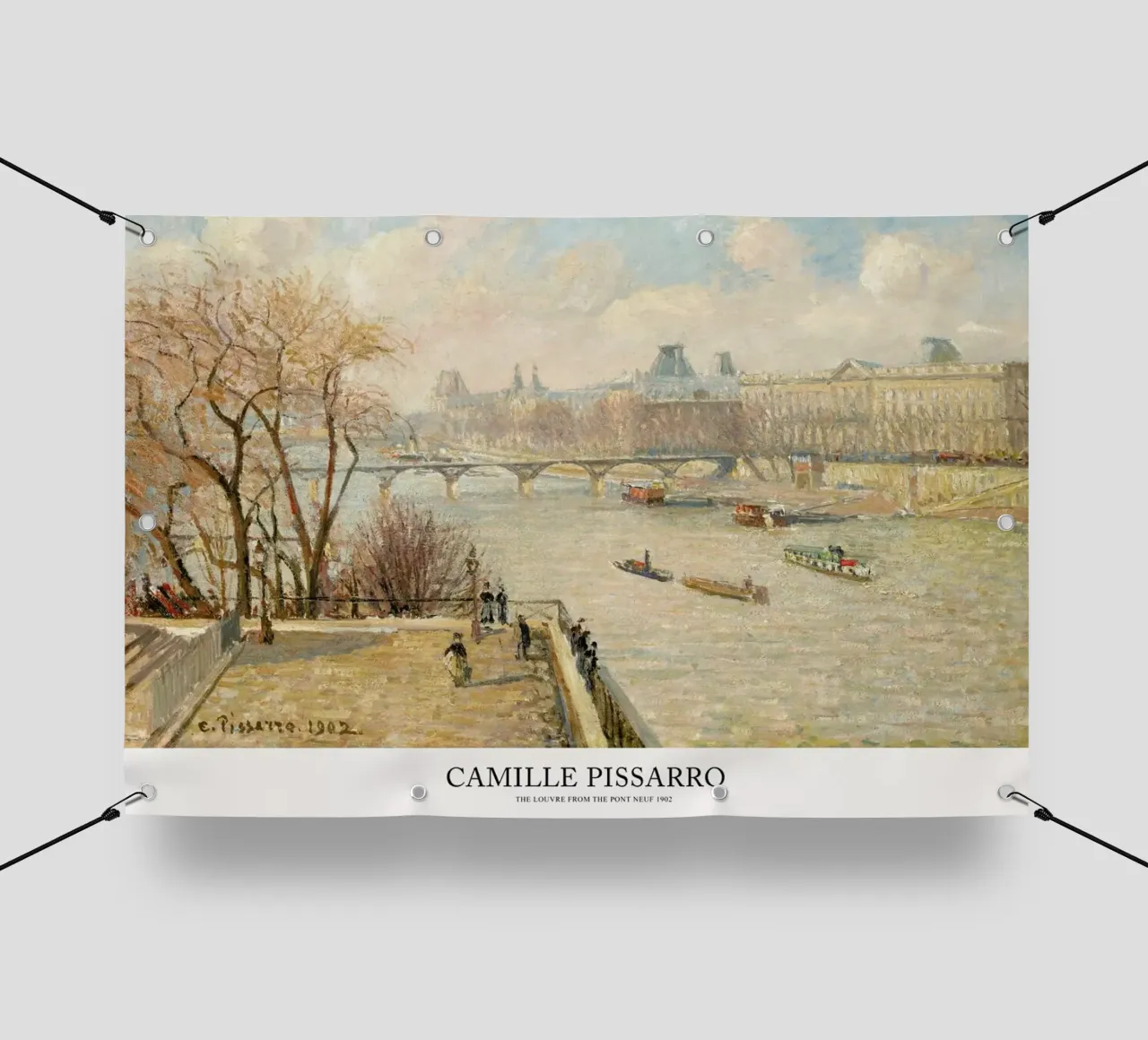 Pissarro - The Louvre from the Pont Neuf telo in pvc da Vintage by JUNIQE