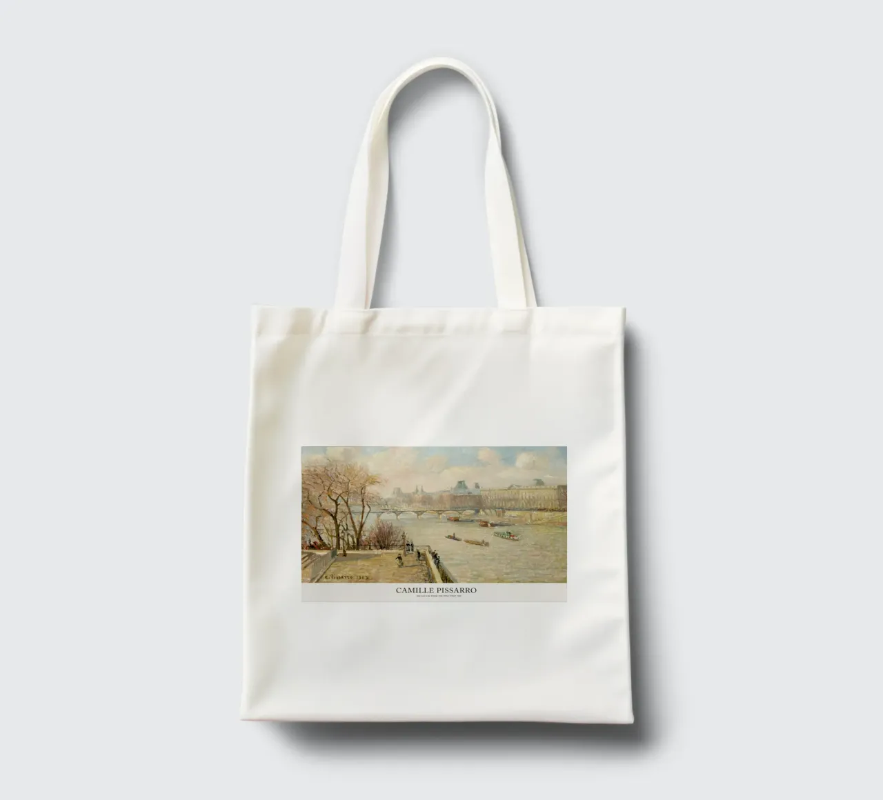 Pissarro - The Louvre from the Pont Neuf borsa in juta da Vintage by JUNIQE
