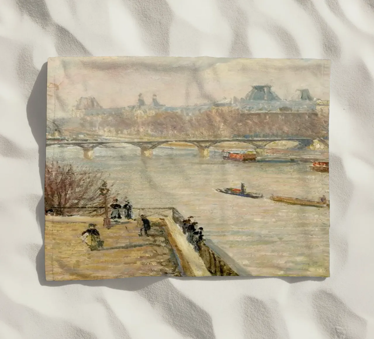 Pissarro - The Louvre from the Pont Neuf telo mare da Vintage by JUNIQE