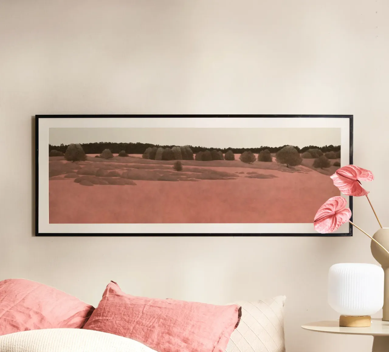 Deserto di sabbia rossa 2020 poster con telaio in legno da Soyoung Kwon
