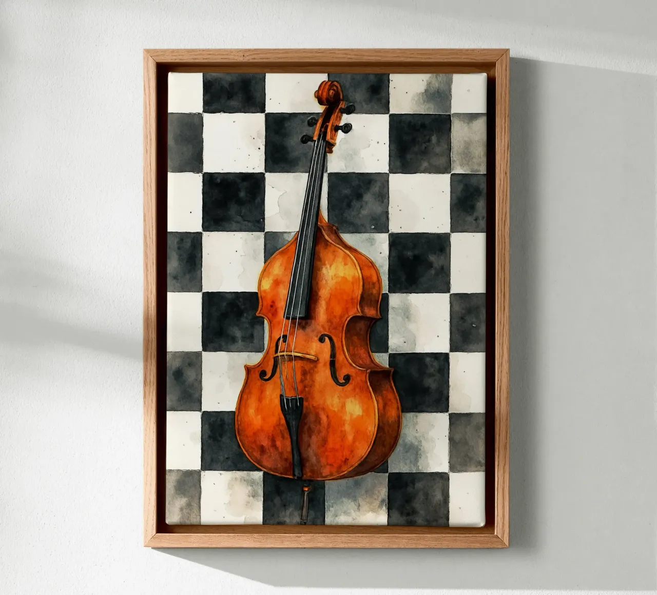 contrabbasso immaginazione pittura arte tela con Cornice a cassetta da the gendels