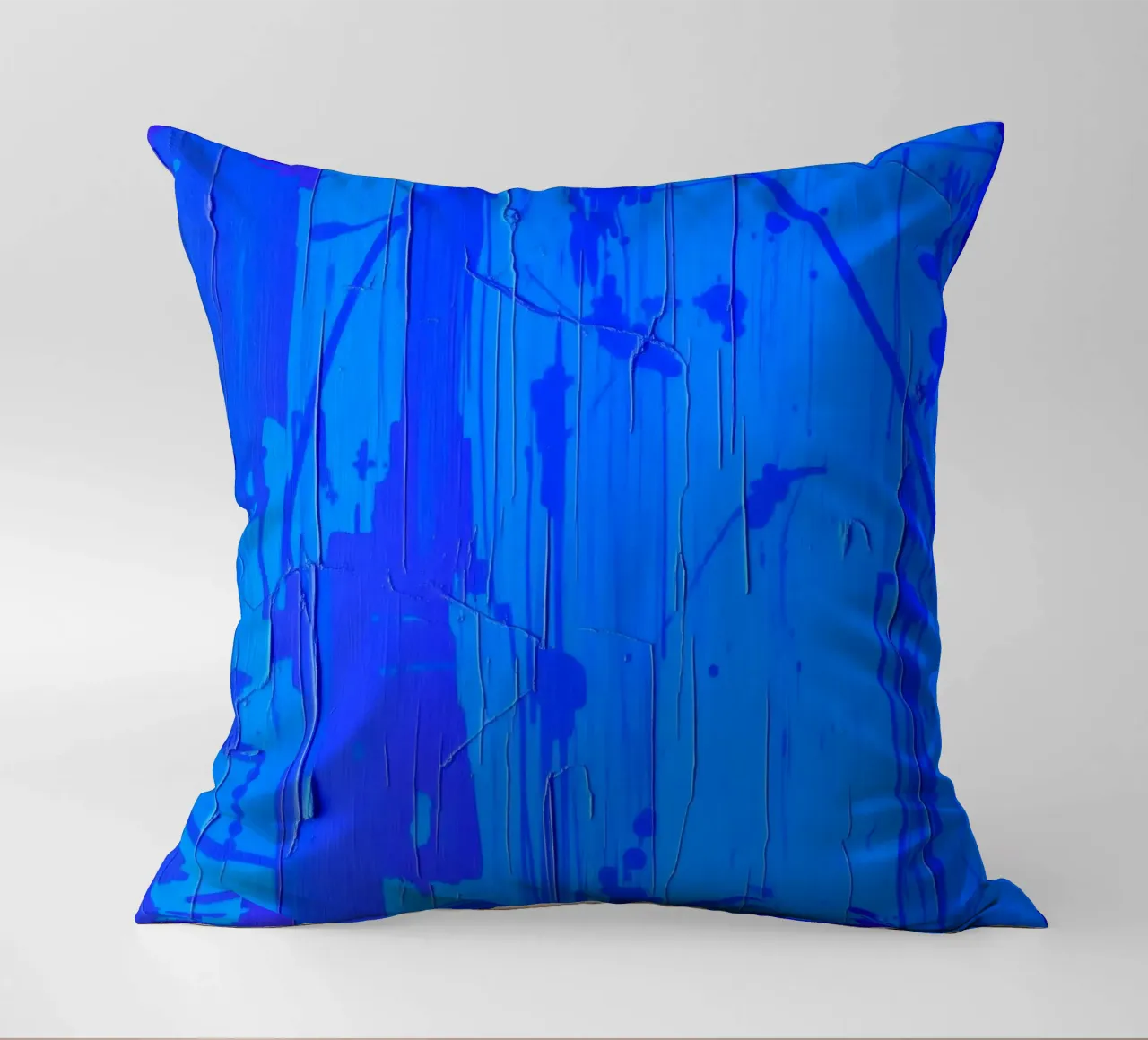 Abstract blue artwork featuring textured surface and varying decorative cushion by DesignDoodle