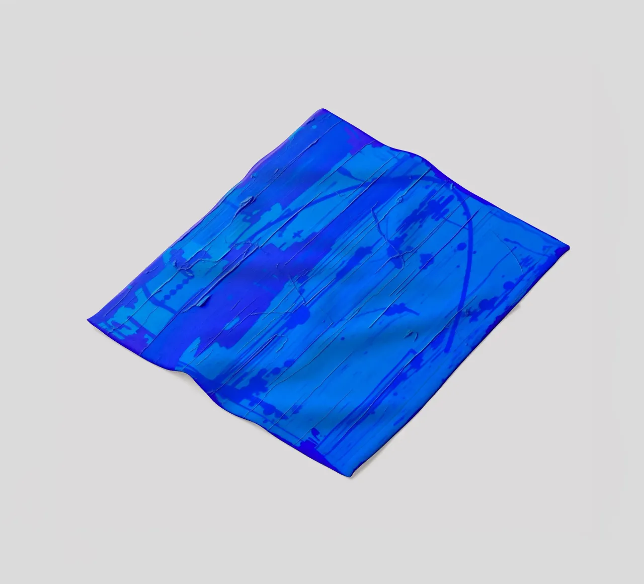 Abstract blauw kunstwerk met gestructureerd oppervlak en variërende fleecedeken van DesignDoodle
