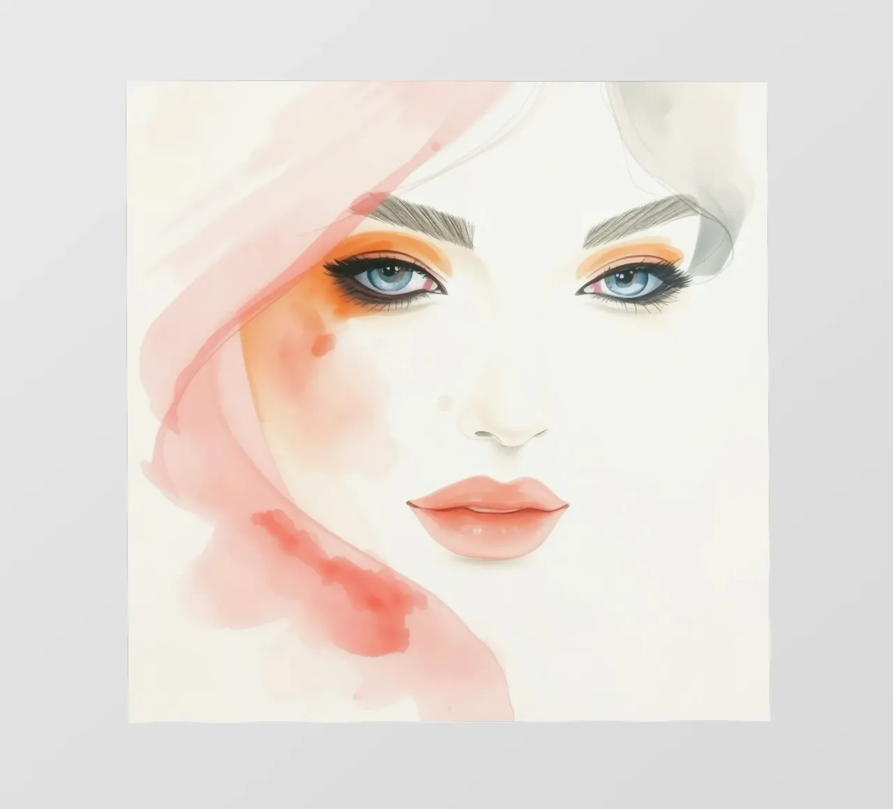 acquerelli, una donna dagli occhi azzurri e dal trucco tenue pellicola backlit da DesignDoodle